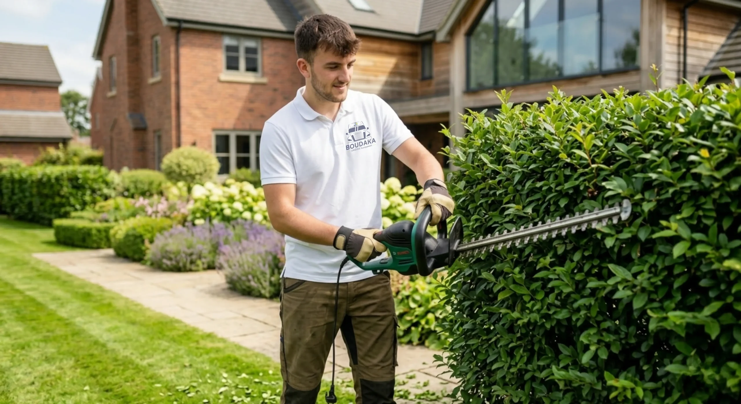 Heckenschnitt in Neu-Anspach, Umgebung und dem gesamten Einsatzgebiet durch Dienstleistungen Boudaka für gepflegte Grundstücksgrenzen, saubere Konturen und ordentlich betreute Außenanlagen.