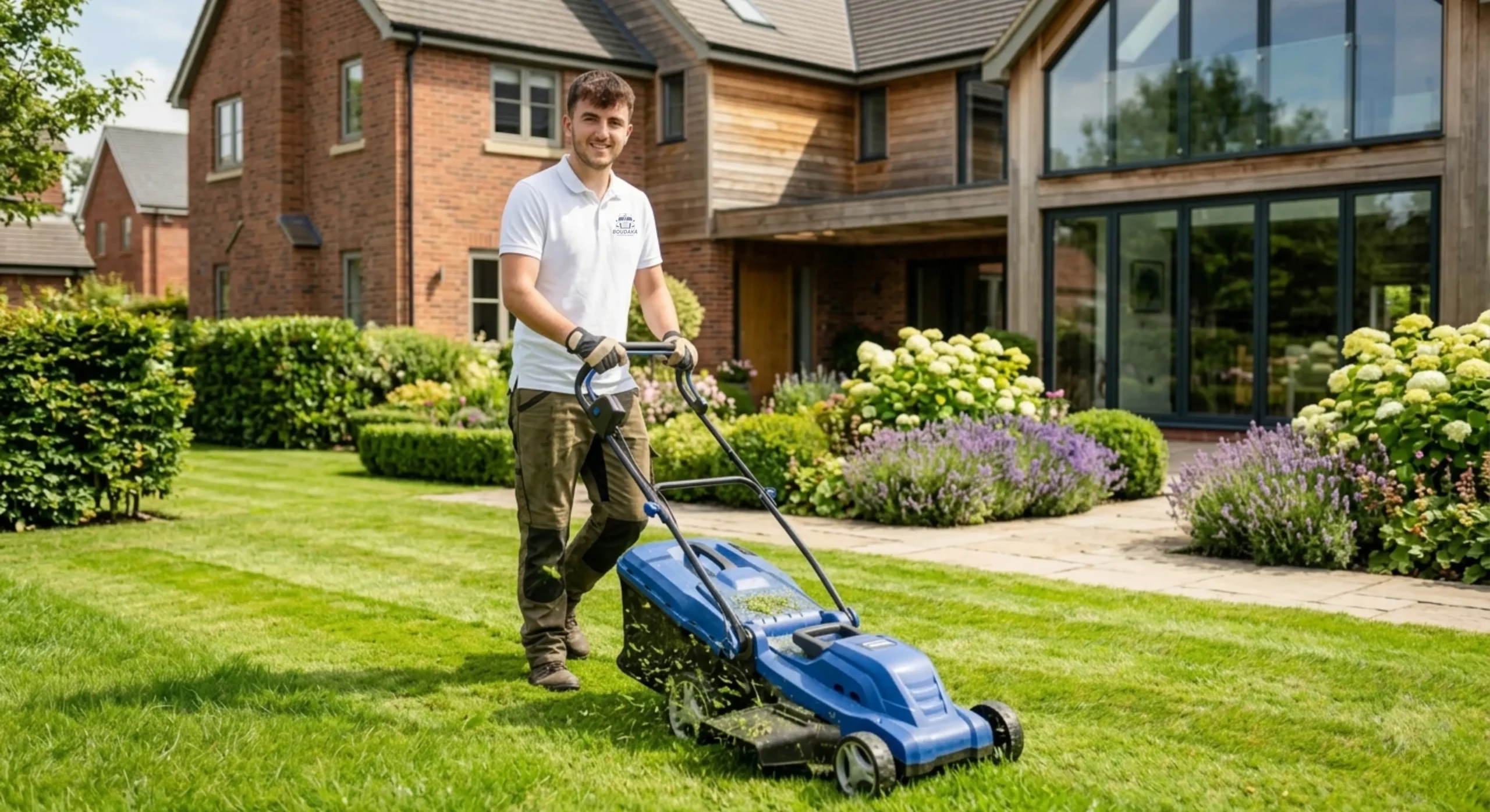 Rasenpflege in Neu-Anspach, der Umgebung und allen Städten im Einsatzgebiet durch Dienstleistungen Boudaka für gepflegte Grünflächen, gleichmäßigen Rasenschnitt und einen sauberen Gesamteindruck von Außenanlagen.