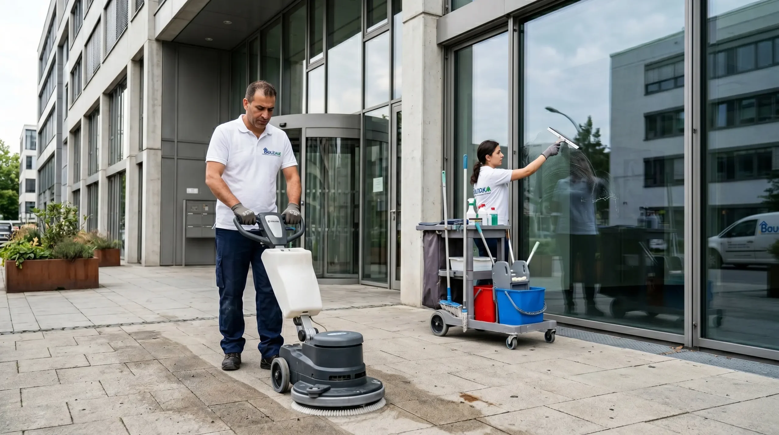 Professionelle Gebäudereinigung in Neu-Anspach mit Büroreinigung, Fensterreinigung, Treppenhausreinigung, Grundreinigung, Bauendreinigung und Hotelreinigung von Dienstleistungen Boudaka.
